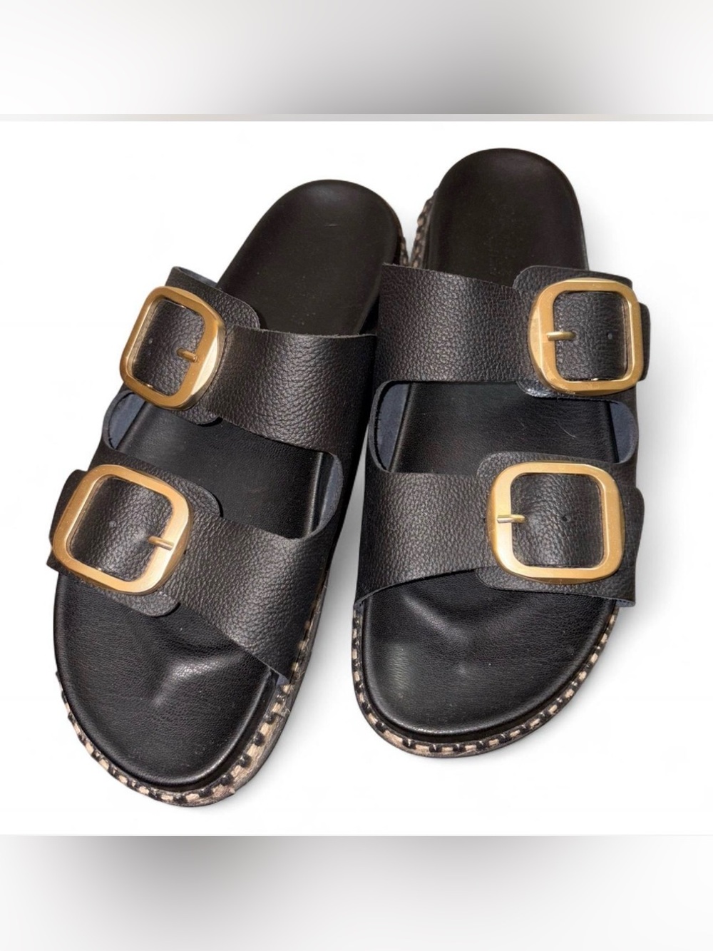 Cristina Francini leather double adjustable buckle strap sandals, featuring dist